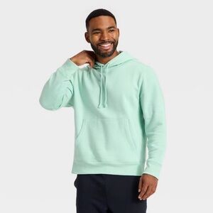 All In Motion Men’s Active Comfort Fleece Hooded Sweatshirt - Light Teal Green